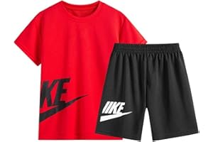 TIUTIU Pantaloncini Sportivi per Bambini Set Maglie Uniformi da Calcio E Basket Tute da Allenamento Summer Beach Set Manica Corta 120-170 Cm