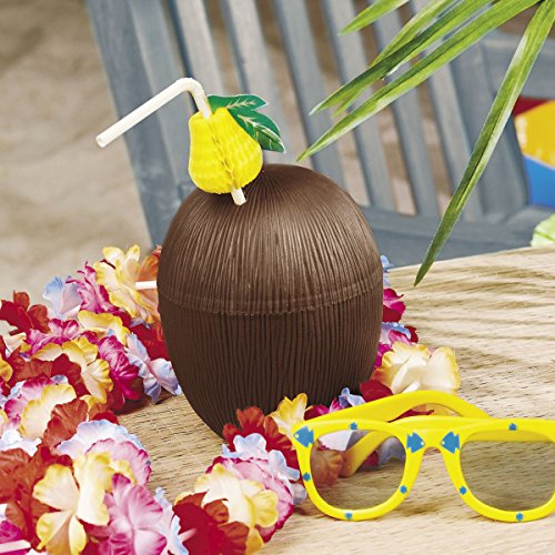 Kokosnuss Trinkflasche 12 Stück Becher für Aloha Hula Hawaii Beachparty