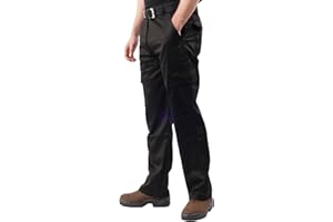 RANGER WORKWEAR Mens Lightweight Cargo Work Trousers with 6 Pockets Size 30 to 40 in Black or Navy by Ranger