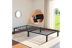 FetiNes Pojedyncze łóżko metalowa rama łóżka z półkami do przechowywania, łóżko dla nastolatków, odpowiednie na materac 90 x 200 cm, szybki montaż bez śrub, czarne