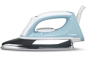 ‎BEPER BEPER P204FER250 Trockenbügeleisen, ideal für empfindliche Stoffe, antihaftbeschichtete Bügelsohle, schwenkbares und knitterfreies Kabel, 1300W