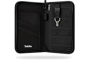 TailoTec® Funda Portadocumentos Viaje con Compartimentos para Billetes, Tarjetas y Documentación – Funda Pasaporte - Cartera Portadocumentos Seguridad RFID – Porta Documentos para Viaje.