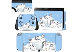 ‎PLAYVITAL PlayVital Skin Sticker für Nintendo Switch OLED Modell,Aufkleber Sticker Decal Folie Abziehbild Faceplates Klebefolie für Switch OLED Konsole&Joy Con&Dock&Grip(Pinguin)