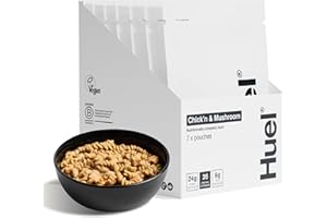 Huel Hot & Savoury – Chick’n & Mushroom Pasta (7 Portionen), Vegane Protein-Mahlzeit mit 25 g Eiweiß, 26 Vitamine & Mineralstoffe, Pflanzliches Fertiggericht, Ausgewogen & Nährstoffreich