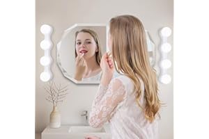 MH TRADING RH Trading LED Makeup Lights, Hollywood Style Mirror Lights with Adjustable Brightness, USB/Battery Powered (Batteries not Included) - 2 Pieces included