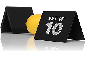 TOROS STORE 10 Pack Rustic Tent Style Mini Chalkboard Signs - Easy to Write and Wipe Out - for Liquid Chalk Markers and Chalk - Food Labels for Party