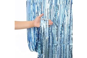 WS UK 2m/2.5m/3m Foil Door Curtain [3m, Sky Blue]