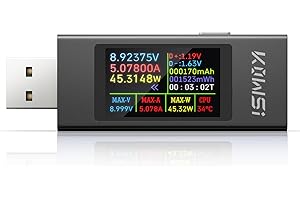 YEREADW USB Tester Messgerät Multimeter Digital, 4-30V 0-12A PD QC USB Voltmeter Power Meter Kapazität Spannungsprüfer Strommessgerät, USB Leistungskapazität Detektor (KWS-MX23)