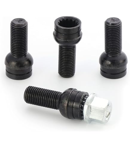 4pcs M14*1.5mm Ecrou Antivol Wheel Bolt Lock Set,Car Tyre Lock Screws With Key ,Black Boulon Antivol Roue Voiture For Au-di ,Go-lf,Bo-ra, Go-lf, Je-tta, Mago-tan, Bee-tle Et Pa-ssat
