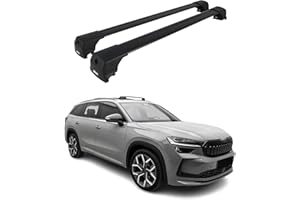 OMAC Barres de toit transversales pour Skoda Kodiaq II 2024-2025 Aluminium Noir 2 Pcs