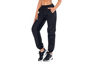 Gotoly Sauna Hose Damen Abnehmen Jogginghose Sporthose Hohe Taille Trainingshose Lang Schwitzhose mit Tasche Schnelltrocknend Sweathose Bauchkontrolle Oberschenkel Shaper für Laufen, Training, Gym