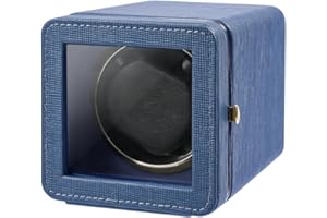 Kalawen PU Automatic Watch Winder, Single Watch Winder Dust-Proof Box with Quiet Motor, Watches Rotation Storage Case Display Box for Automatic Mechanical Watches