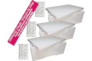 SYNYEY A/R SPEDIZIONI 3x Cassa Termica in Polistirolo da 6 kg / 12 LT - Box Contenitore per Trasporto Alimenti + 3x 250ml Ghiaccio Sintetico Gratuiti