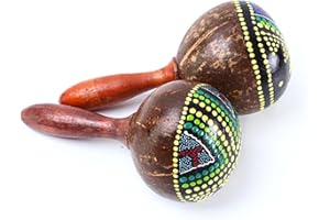 EXTRWORY Coconut Shell Wooden Maracas, Percussion Musical Instrument, Enhance Musicality And Intelligence