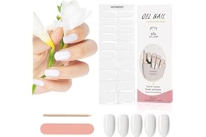 Kalolary 20 smalti per unghie autoadesivi, per smalto per unghie UV, LED, per unghie (bianco solido)