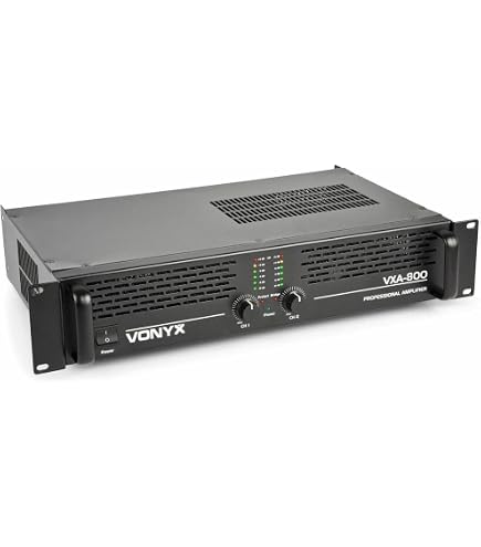 Skytec SPL1000 Amplificateur Pro 2x500W - Puissant, Rack 19", Entrées RCA + Jack 3.5mm, Idéal DJ, HiFi, Home Cinéma, Sono Mobile