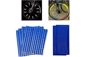 KBRPEY 48 Pezzi Raggi Riflettenti per Biciclette,Riflettori per Raggi della Bicicletta visibilità a 360°,Catarifrangenti Bici Colorati Set, Includere 2 Pezzi Adesivi Catarifrangenti