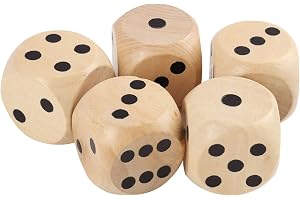 Set med 5 stora 30 mm trätärningar, massiva träkuber för brädspel, pedagogiska aktiviteter, gör-det-själv-projekt och rustik