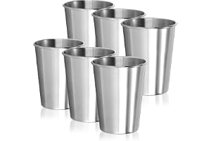 com-four® 6 muggar i rostfritt stål, stål 304, lätta campingmuggar 250 ml