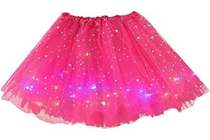 DACONGMING Tutu-Rock Womens LED-Light Mini Tüllrock 50er Kurz Ballet 3 Tanzkleid Unterkleid Cosplay Petticoat Rock Festliche Karneval Kostüm