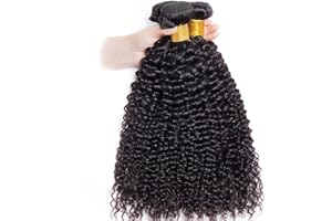 YLEGANT Brazilian Kinky Curly Hair Bundles For Women Virgin Human Hair Bundle Thick Curly Weave Bundles Natural Black Color Can By Dyed 3 Bundles Human Hair 300g 14 14 14 Inch