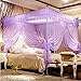 Produktbild LUSTAR Moskitonetz Doppelbett Canopy Polyester Für Haus Fliegen Insekt Schutz 1 2 M Bis 2 M Bett Indoor Dekorative DREI Türen 4 Farbe Zur Auswahl,Purple-2m