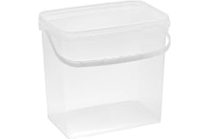 ‎NIPTER Nipter Eimer mit Deckel 10l, transparent, 10,6 Liter Eimer rechteckig, lebensmittelcht, 5 Stück