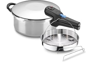 Alza Omega - Autocuiseur Rapide de 2,5 Litres + Panier, Acier Inoxydable 18/10, Compatible avec Tous Types de Cuisinières, Induction