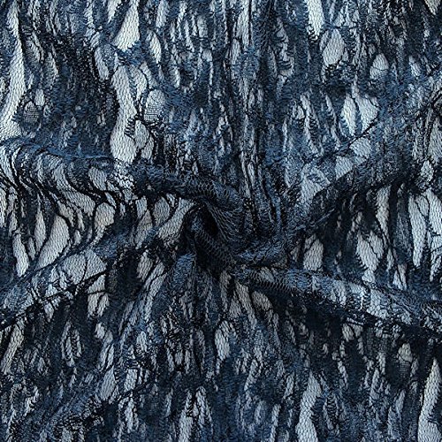 Spitzenstoff Stoff Classic Flower Meterware Saphir-Blau
