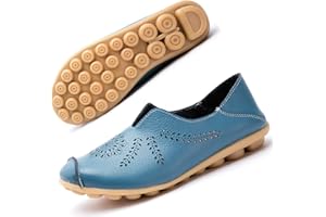 Gaatpot Damen Mokassins Barfußschuh PU Leder Halbschuhe Slip on Loafers Fahren Flache Schuhe Hausschuhe Sommer Bequem rutschfest 35-44