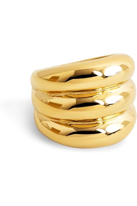 Alianzas De Plata Pareja Anillo Mesh Bañado En Oro 18K Ancho 8mm