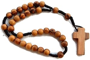 Holy Roses Olive Wood Anglican Rope Rosary with Small Cross – Premium Quality – Genuine HJW Product - Designed Exclusively for HolyRoses