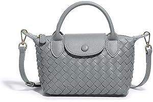 Waiyqju Mini Small Size Braided Luxury Leather Women's top Handle Handbag Fashion Travel Daily Satchel