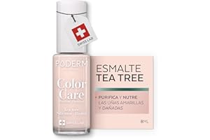PODERM - ESMALTE DE UÑAS TEA TREE PARA HONGOS DE UÑAS - COLOR ROSA PÁLIDO - TRATAR LAS UÑAS AMARILLAS/DAÑADAS - Previene y trata HONGOS - CUIDADO 2 IN 1 - FÓRMULA ÚNICA - Hecho en Suiza
