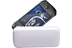 Hzycwgone Eva Tasche für MSI Claw,Reisen Tragetasche für MSI Claw A1M Handheld-Spiele,Hartschale mit Spielkartenschlitz & Netztasche für MSI Claw Zubehör(Weiß)