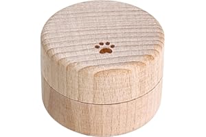Vencede Wooden Samll Pet Urns for Dog Ashes,Fur Keepsake Box,Memorial Hair Tooth Nails Ashes Container for Pet,Loss Sympathy Gift for Dogs,Cats,Hamster,Rabbit or Small Pets (Paw Prints)