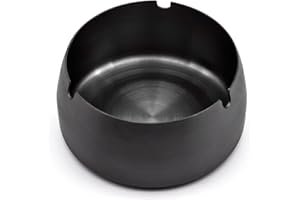Skyzone posacenere da Tavolo in Acciaio Inox posacenere da Tavolo, posacenere Rotondi per Sigarette Neri per Esterni, casa, Ufficio, Ristorante, Feste, Bar (Diametro 10 cm)