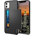 Coolden for iPhone 11 Case Armor Shockproof Case for iPhone 11 Wallet Case Cover Protective Case Heavy Duty Hard Back Soft Bumper Phone Case Card Holder Slot Wallet Case Cover for iPhone 11 (Black)