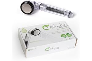 Irisana - Ecoducha IR15-24 x 15 x 6 cm - Disco de Microporos, Filtro de Cerámicas y de Partículas - 2 Filtros de Repuesto - Ahorra hasta 65% de Agua
