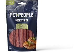 Pet People Duck Sticks 80g, Natural, Grain Free, High Protein, Dental Care, Dog Snacks - 8pc, 80g (1 Bag)
