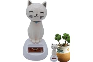 Cyhamse Chat Dansant Solaire, Tableau Bord Danse alimentées par l'énergie Solaire Animale, Petits Ornements Maison Chat Danseur d'oscillation pour la fenêtre, la Partie, Le