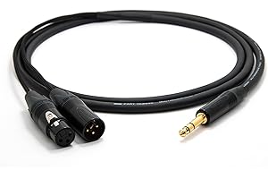 enoaudio Mogami 2930 Cavo Insert professionale | Neutrik Gold 6,3mm TRS – XLR (IN,OUT) | HiFi - 1,5 m