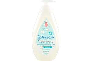 JOHNSON'S Baby, 2-in-1 Duschbad, Cottontouch, für Kinder und Babys, mit echter Baumwolle, ohne Farbstoffe, Alkohol und Seife, keine Tränen mehr, 500 ml