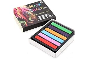 Trimming Shop Temporary Hair Chalk Set - 6pcs Non-Toxic Pastel Hair Color for Halloween Makeup, Birthday, Salon - Washable Hair Dye, Pack of 1
