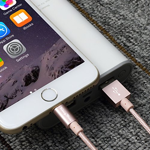 (Apple MFI zertifiziert) KingYou iPhone 8 Pin Lightning auf USB Kabel 30CM Robust Design mit Aluminiumschild Kopf Sync-Kabel / Ladekabel / Datenkabel. Lightningkabel für Apple iPhone 6 Plus / 6 / 5s, iPad Air / mini / mini2(roségold) - 3