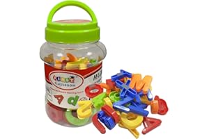 RAM CHEVILLES ET FIXATIONS Arma Ram© - Letras y números magnéticos en mayúsculas ABC para niños - Símbolos matemáticos de la A a la Z - Mejor Juguete Educativo para el Aprendizaje Preescolar de ortografía - 46 Piezas