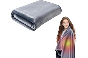 Vulaop USB-Heizdecke, 140 x 80 cm, elektrisch, mit 3 Temperatureinstellungen, tragbare Heizdecke für Damen und Herren, vielseitig für Haus, Büro (dunkelgrau)