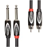 Roland Black Serisi &Ccedil;ift Bağlantı Kablosu - 6,3 mm Jak, RCA &uuml;zerinde, Uzunluk: 3 m &ndash; RCC-10-2R28