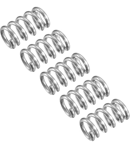 5 Stück Druckfeder Edelstahl 304 Draht 1mm Außendurchmesser 10mm Länge 55mm - 1x10x55mm Silber