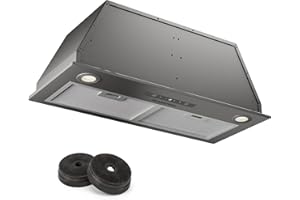 Klarstein Hotte Aspirante Encastrable 72 cm, Hotte Aspirante Silencieuse, Hotte de Cuisine avec Lampes LED, Débit d'Air Puissant 439 m³/h, Minuterie, Commandes Tactiles, Hotte avec Évacuation